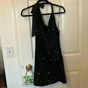 Black sequin dress size small